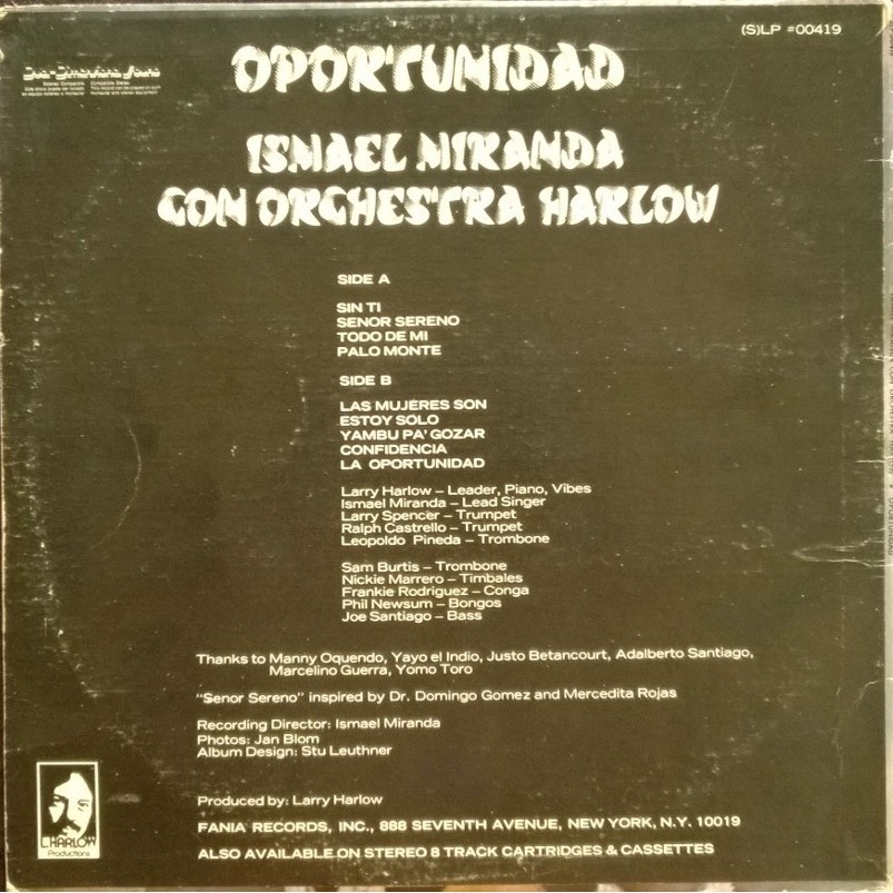 Oportunidad By Ismael Miranda Con Orchestra Harlow Lp With Paska Ref 119558934