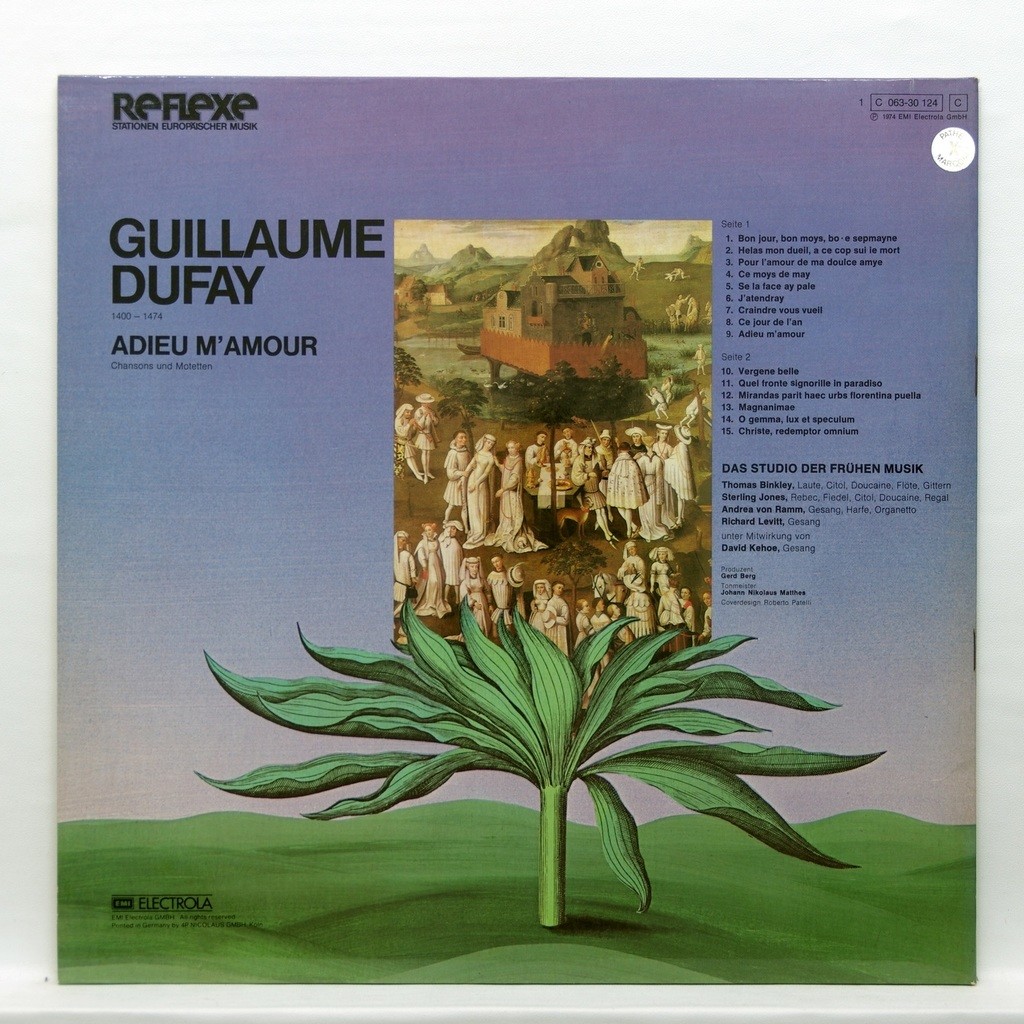 Guillaume Dufay Songs Motets By Studio Der Fruhen Musik Lp Gatefold With Elyseeclassic Ref