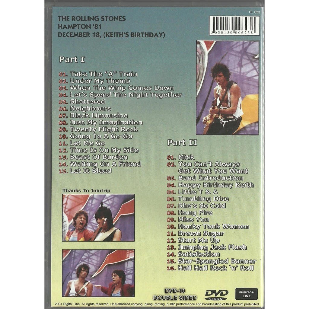  the rolling stones  -  hampton 1981 dvd 