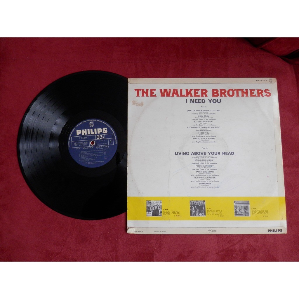 I need you de The Walker Brothers, 33T chez santo Ref117577511