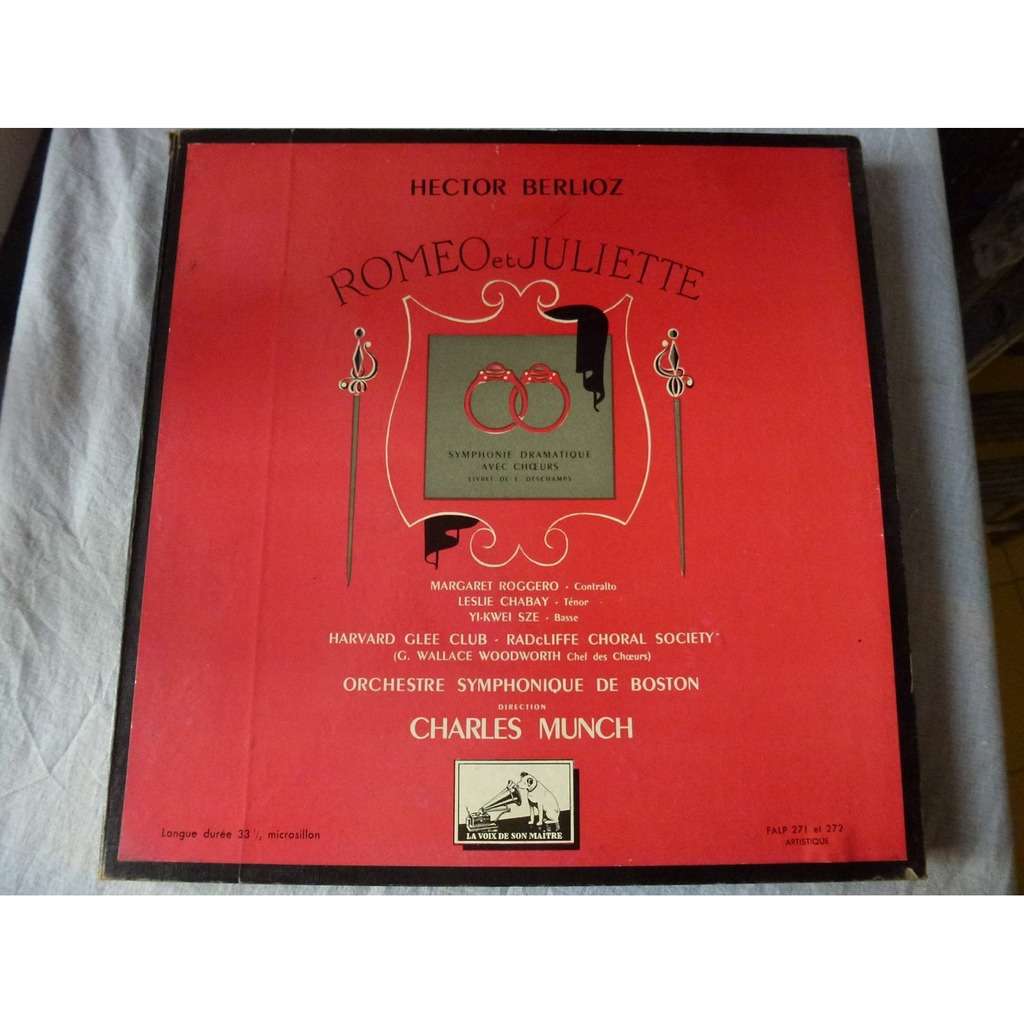 Berlioz roméo et juliette by Charles Munch / Roggero, Chabay, Sze, LP