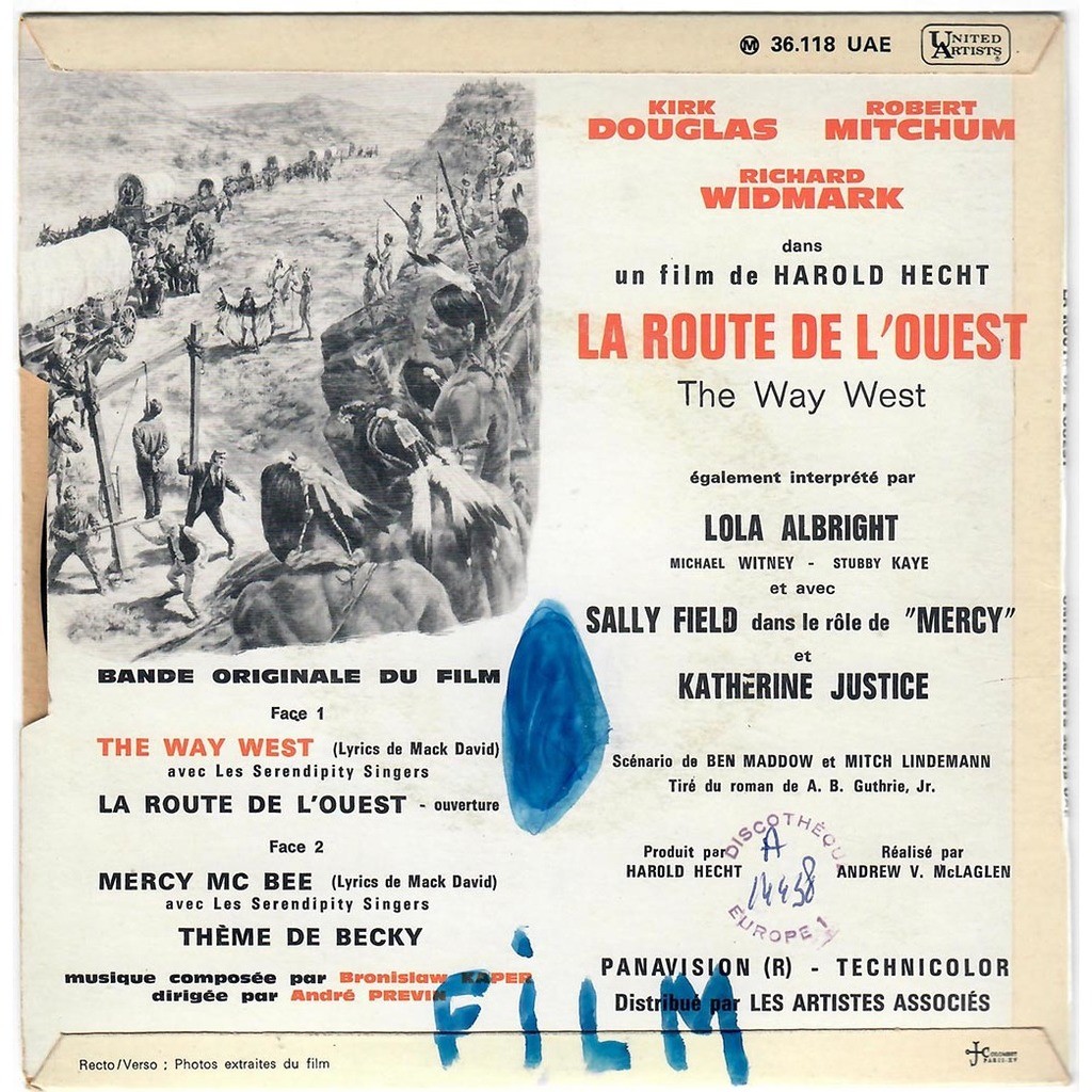  BRONISLAW KAPER ANDRÉ PREVIN SERENDIPITY SINGERS  -  la route de l’ouest (the way west) 
