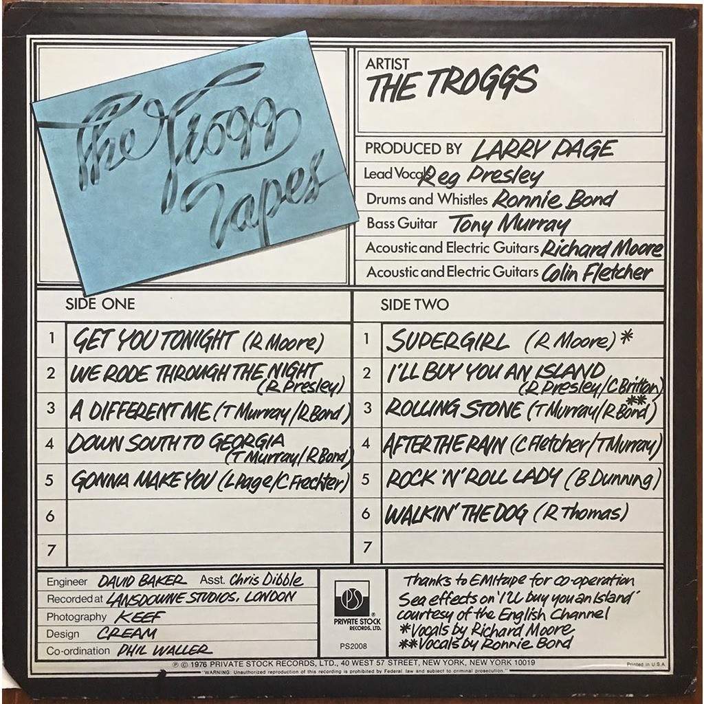  THE TROGGS  -  the trogg tapes 