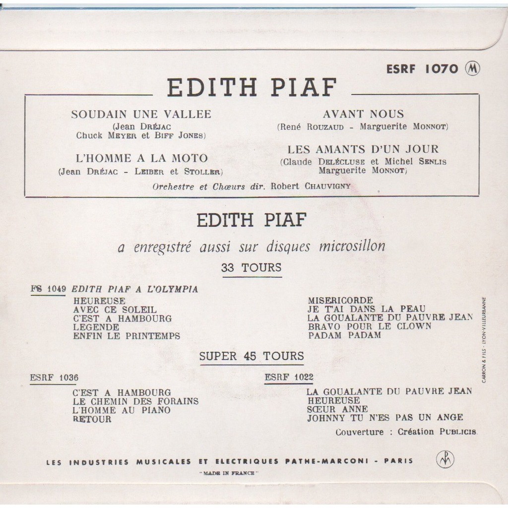 L'homme a la moto /soudain une