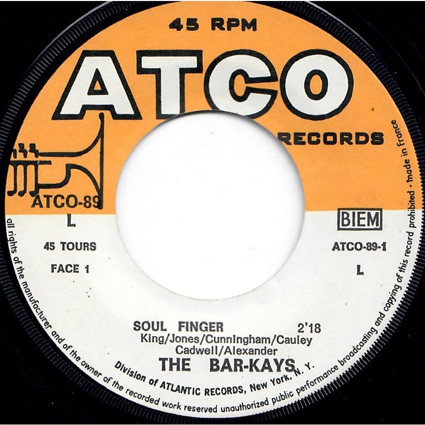 Soul finger / knucklehead (atco) by The BarKays, SP with sasham67