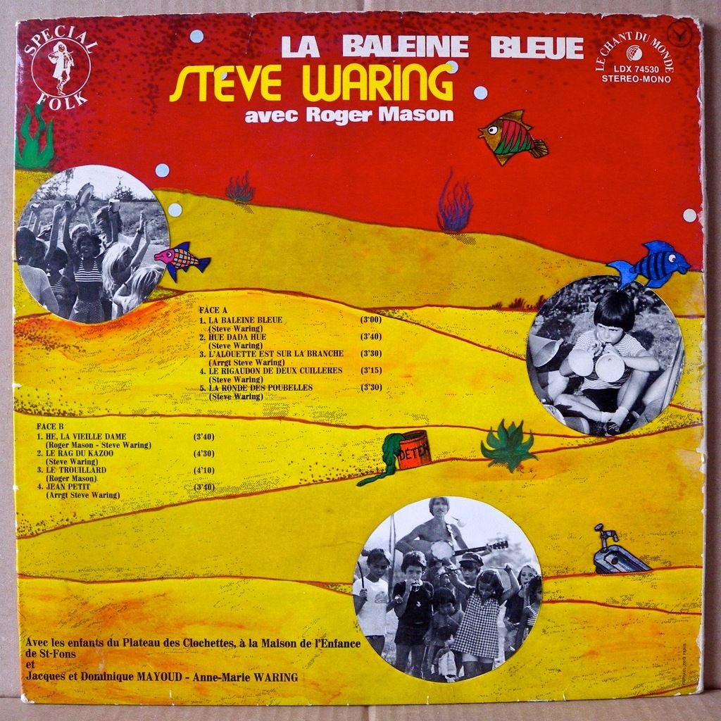 La baleine bleue by Steve Waring, Roger Mason, LP Gatefold with dumlo