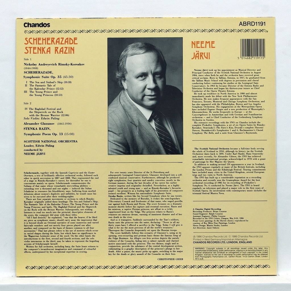 Rimskykorsakov scheherazade / glazunov stenka razin by Neeme Järvi