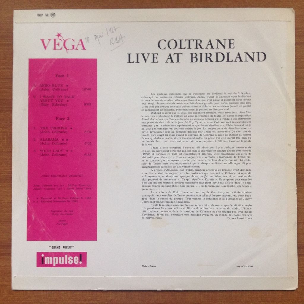 John Coltrane McCoy Tyner Elvin Jones J. Garrison Coltrane - Live At Birdland