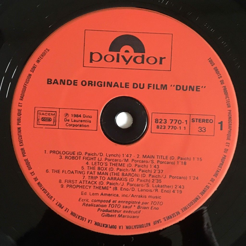 Toto / Brian Eno / Daniel Lanois / Roger Eno dune (bande originale du film)