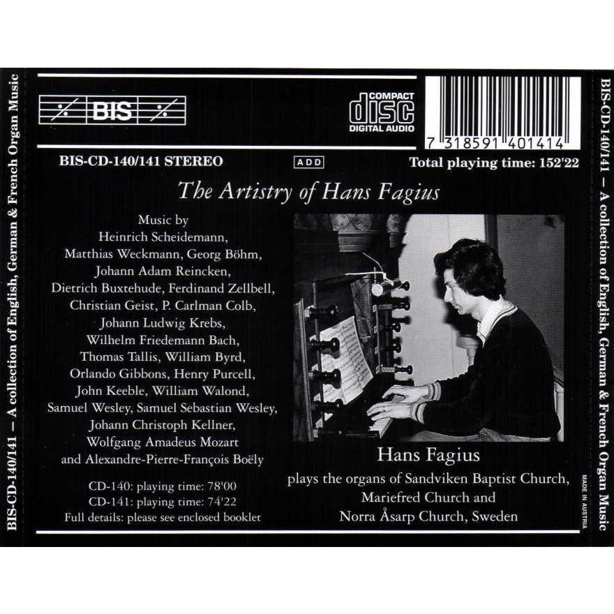 The artistry of hans fagius english, german and french organ music by