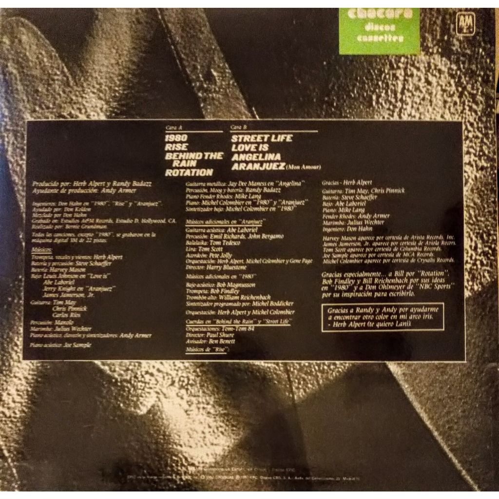 Rise de Herb Alpert, 33T chez lamjalil Ref119788740