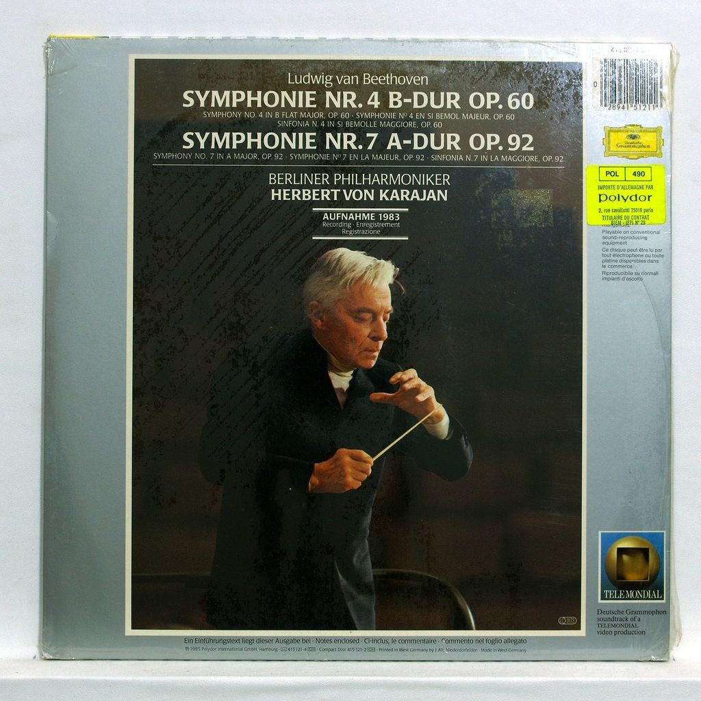 Beethoven : Symphonies Nos.4 & 7 By Herbert Von Karajan, LP With ...