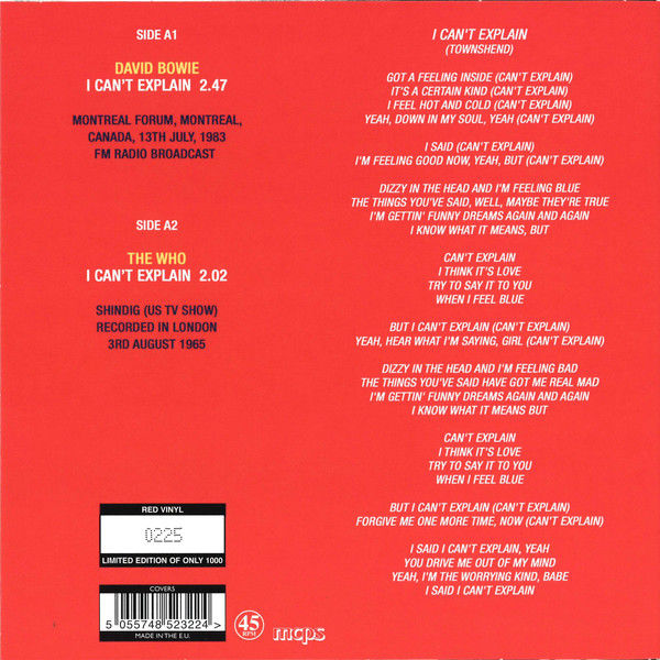  David Bowie / The Who  -  i can't explain 