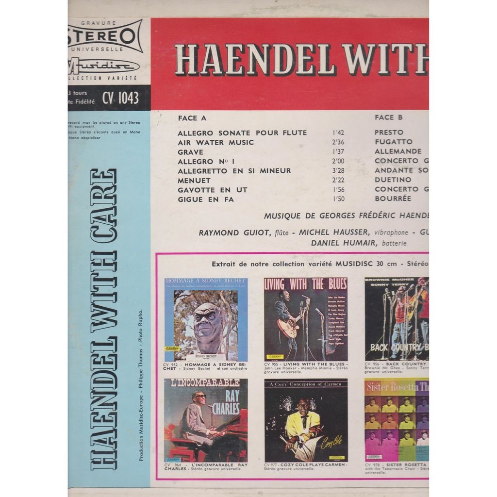 Haendel with care de Raymond Guiot, 33T chez prenaud Ref119886250