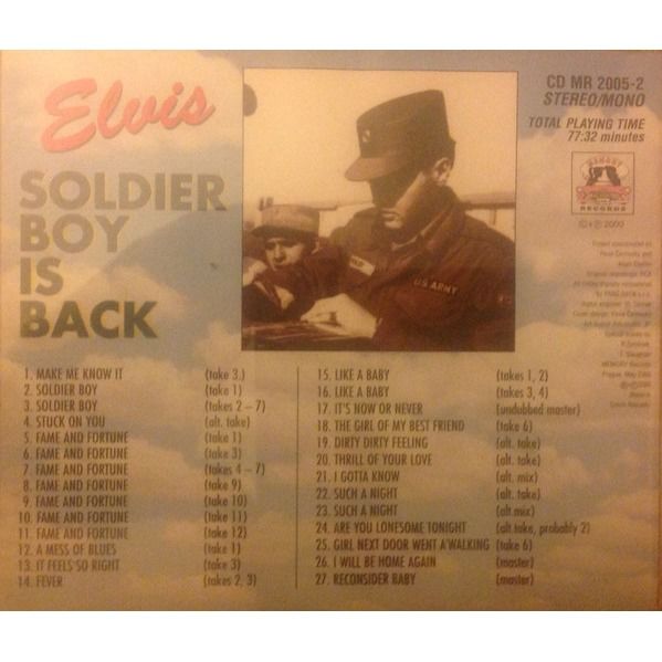 001 cd soldier boy 33 outtakes by Elvis Presley, CD with roustaboutman