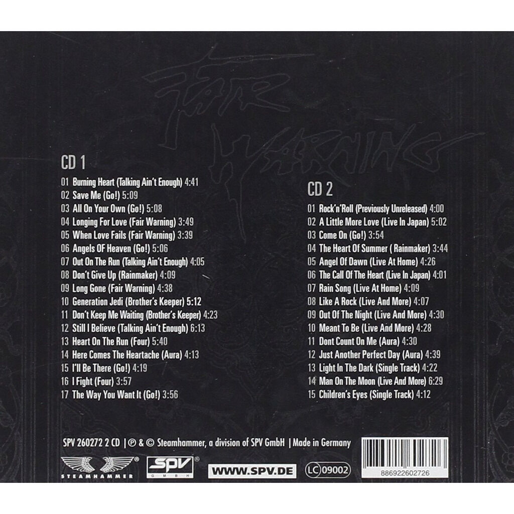  Fair warning  -  best and more (2xcd) 