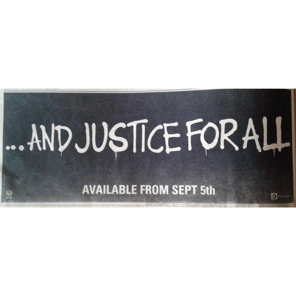 And justice for all uk  promo type dvaert 'album release
