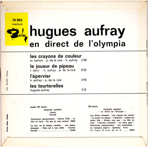 Les crayons de couleur / les tourterelles / l'épervier / le joueur de pipeau (live à l'olympia