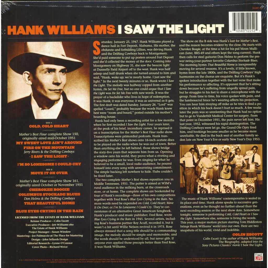  Hank Williams  -  i saw the light (lp) 