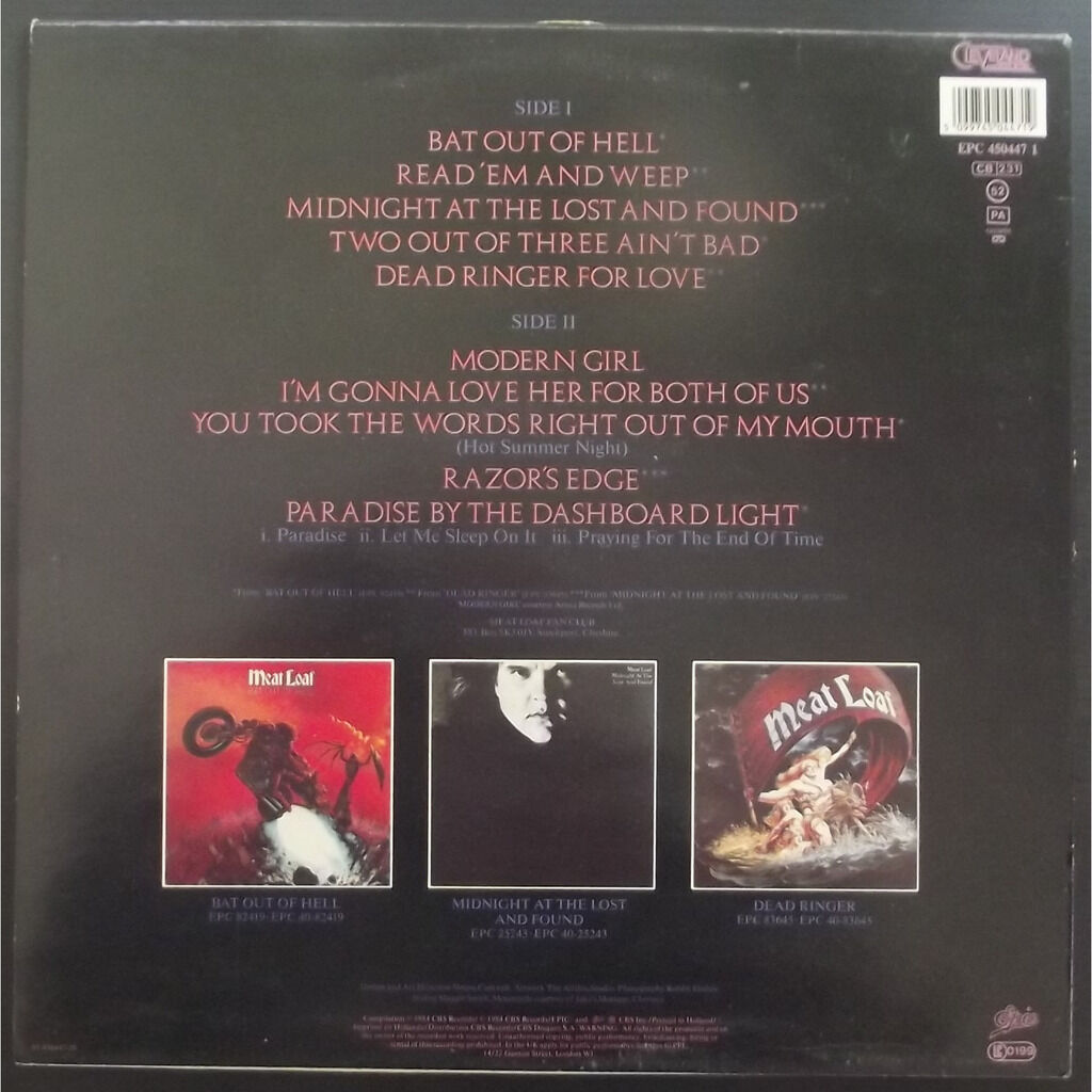 Hits out of hell de Meat Loaf, 33T chez vinyl59 Ref119949354