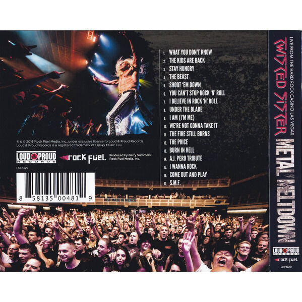  Twisted Sister  -  metal meltdown - live from the hard rock casino las vegas (cd/dvd/blu-ray) 