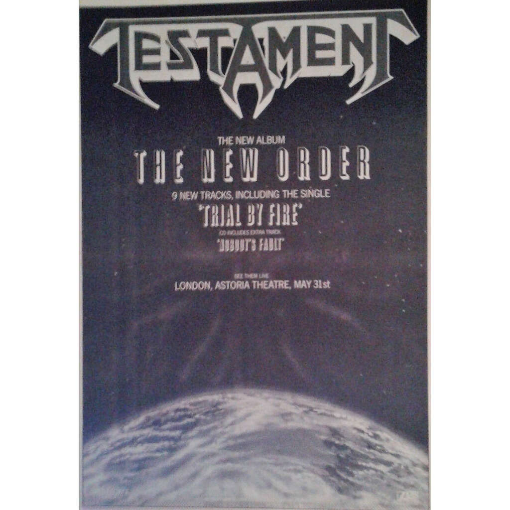 The new order (uk 1988 promo type advert 'album release' poster!) de