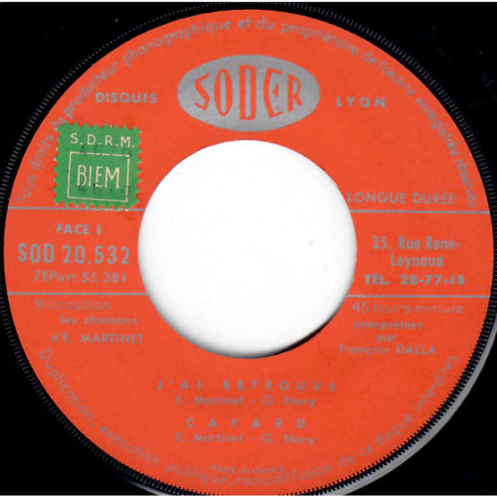  FRANÇOIS DALLA  -  interprète les chansons d’emmanuel martinet 