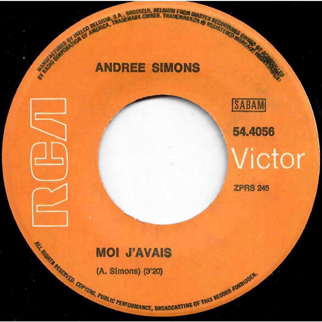  ANDRÉE SIMONS  -  moi, j’avais / ils m’ont menti 