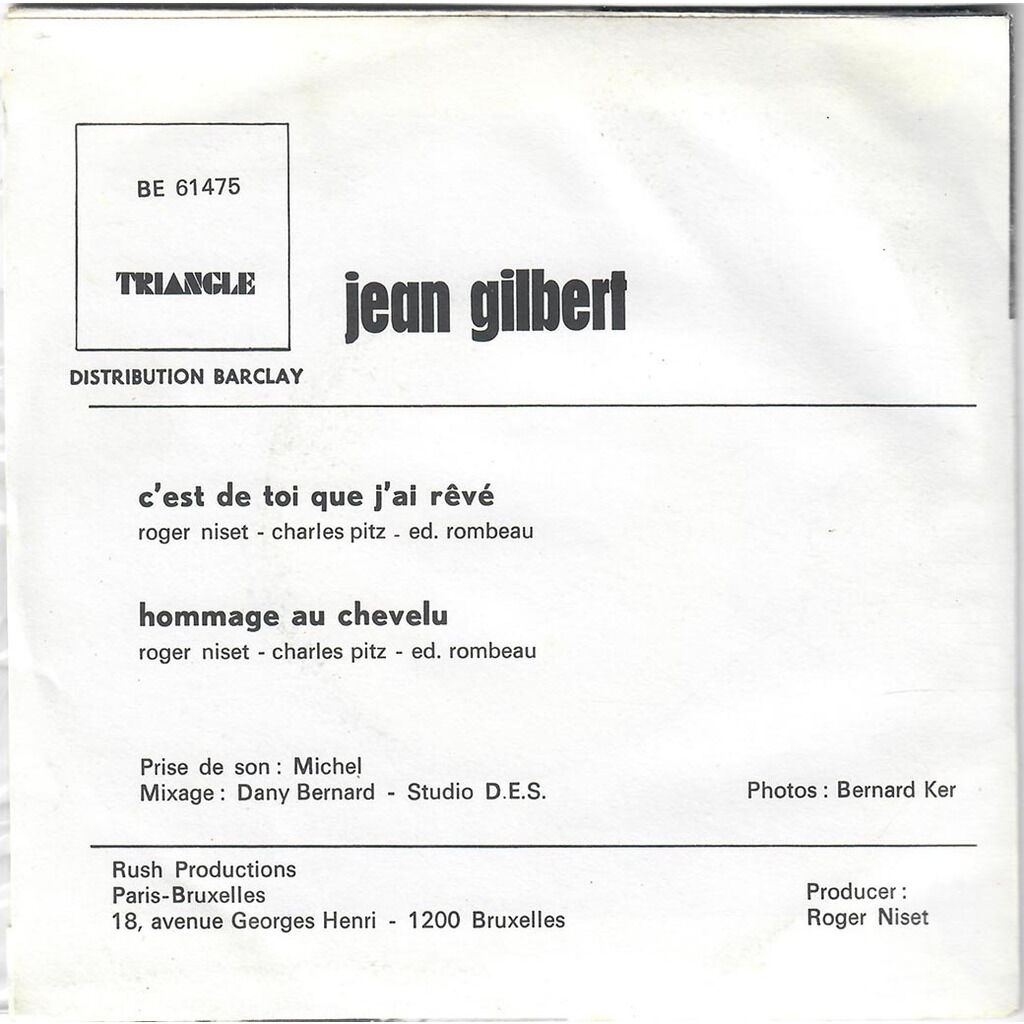  JEAN GILBERT  -  c’est de toi que j’ai rêvé / hommage au chevelu 