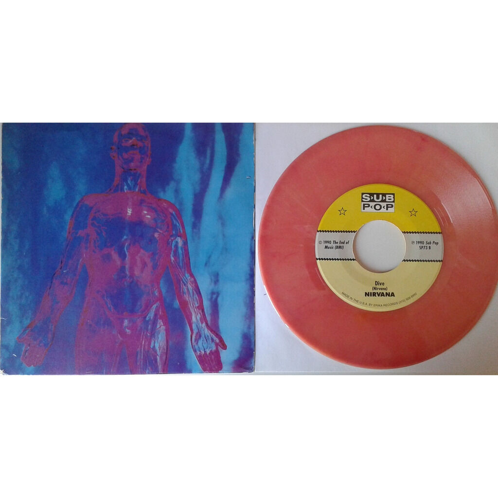 Nirvana Sliver (USA 1990 'Erika' Ltd 2-trk 7single marbled PEACHES vinyl deluxe ps)