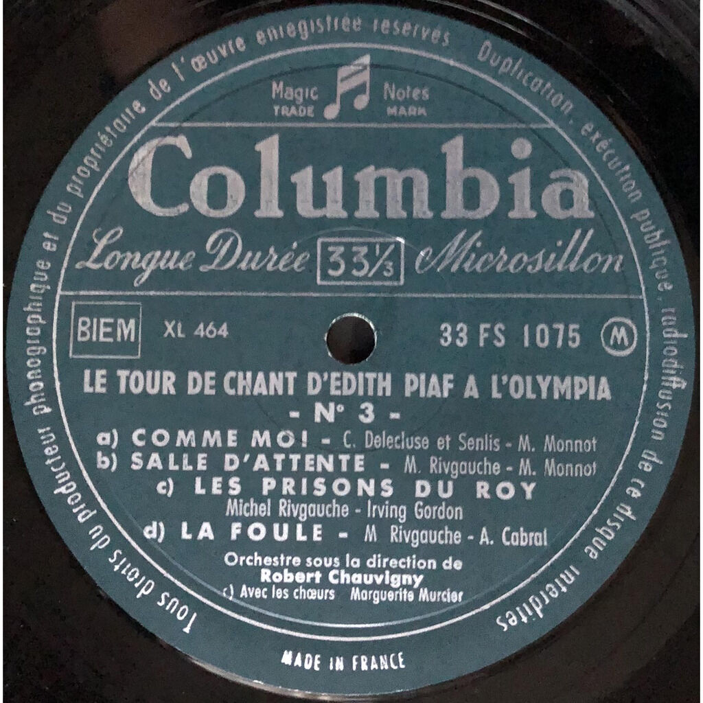  ÉDITH PIAF  -  n° 3 - à l’olympia 