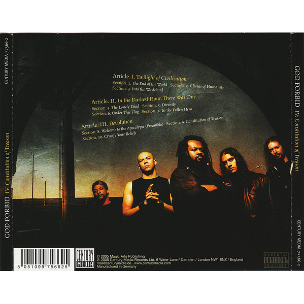  God Forbid  -  iv constitution of treason (cd) 