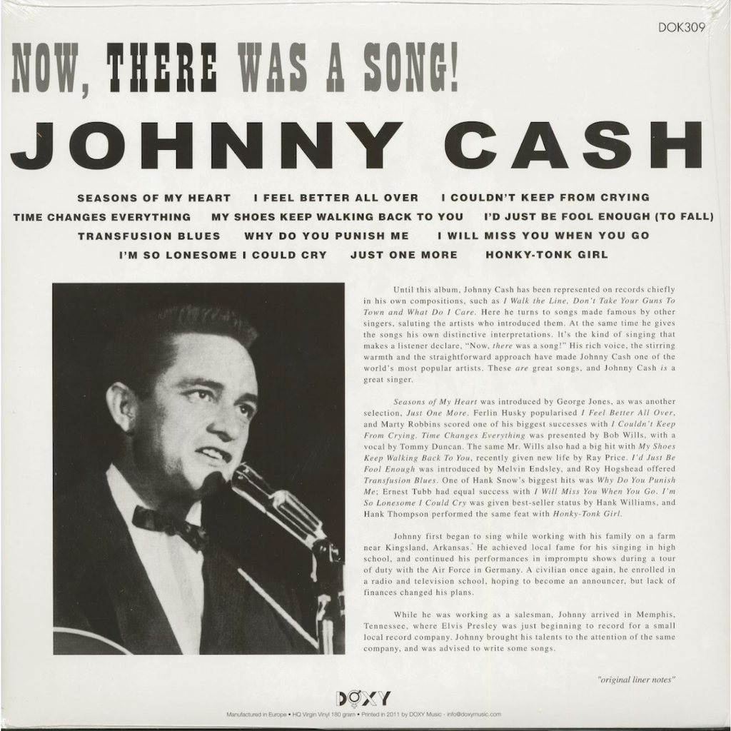  Johnny Cash  -  now, there was a song! (lp+cd) 