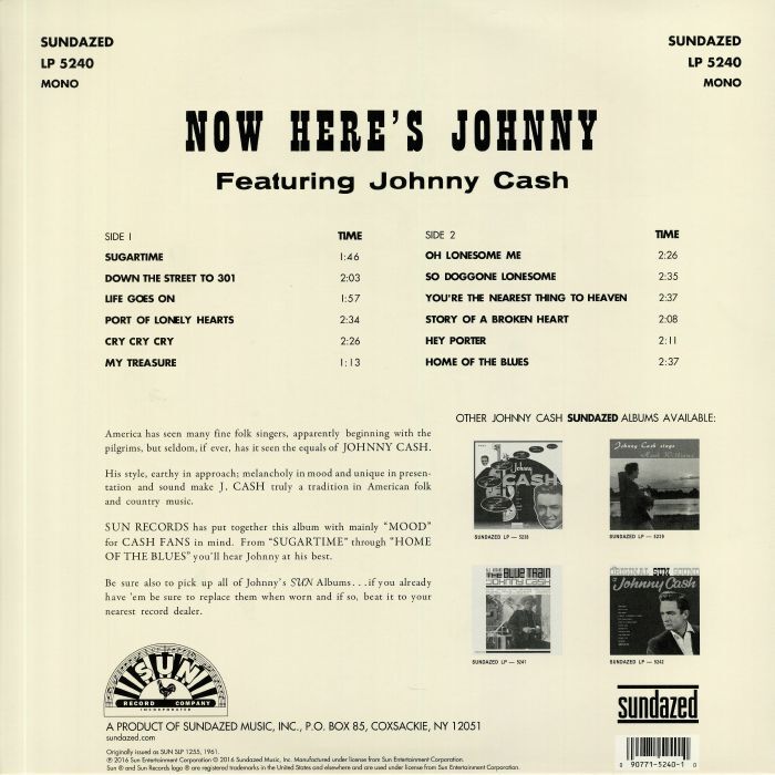  Johnny Cash  -  now here's johnny cash 