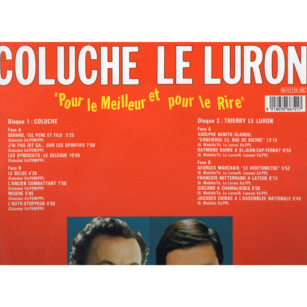 Pour Le Meilleur Et Pour Le Rire De Coluche Thierry Le Luron 33t X 2 Chez Golfdrouot73 Ref 