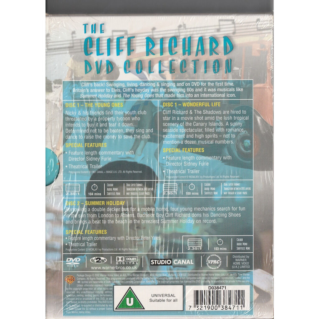  cliff richard  -  dvd collection 