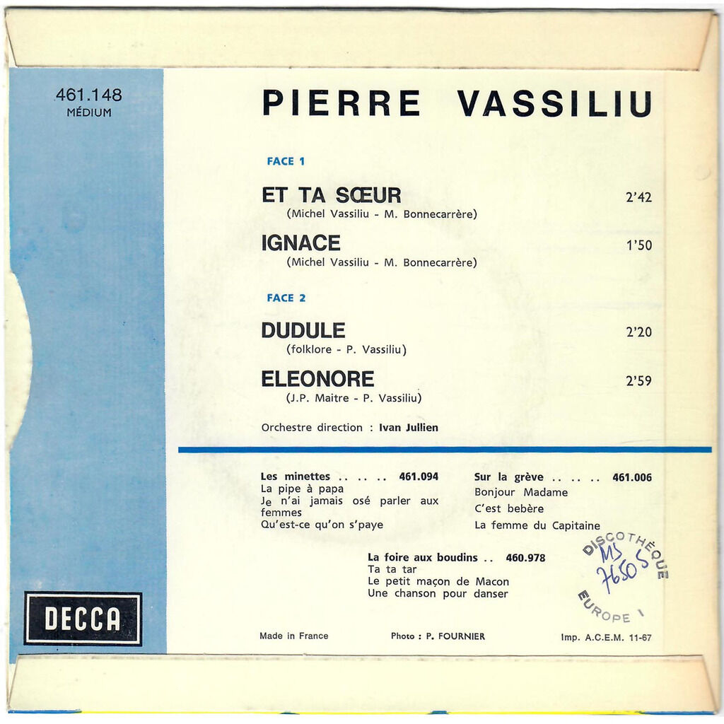  PIERRE VASSILIU  -  éléonore / et ta sœur 