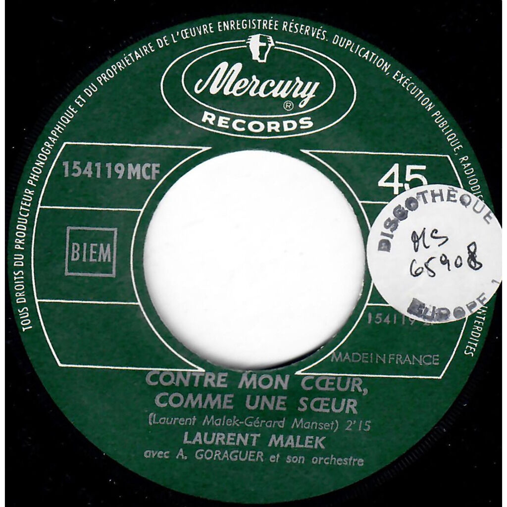  LAURENT MALEK  -  passe la frontière / contre mon cœur, comme une sœur 