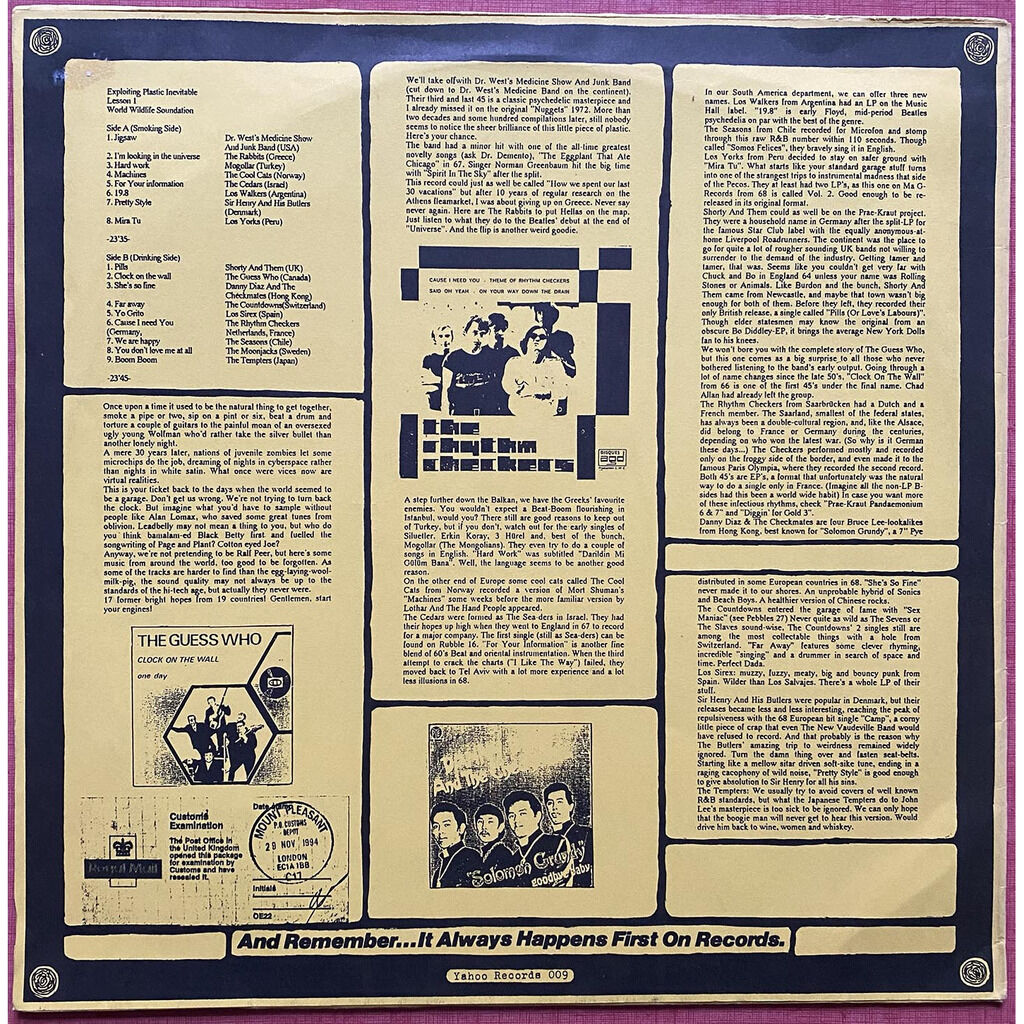  EXPLOITING PLASTIC INEVITABLE  -  lesson i: world wildlife soundation 