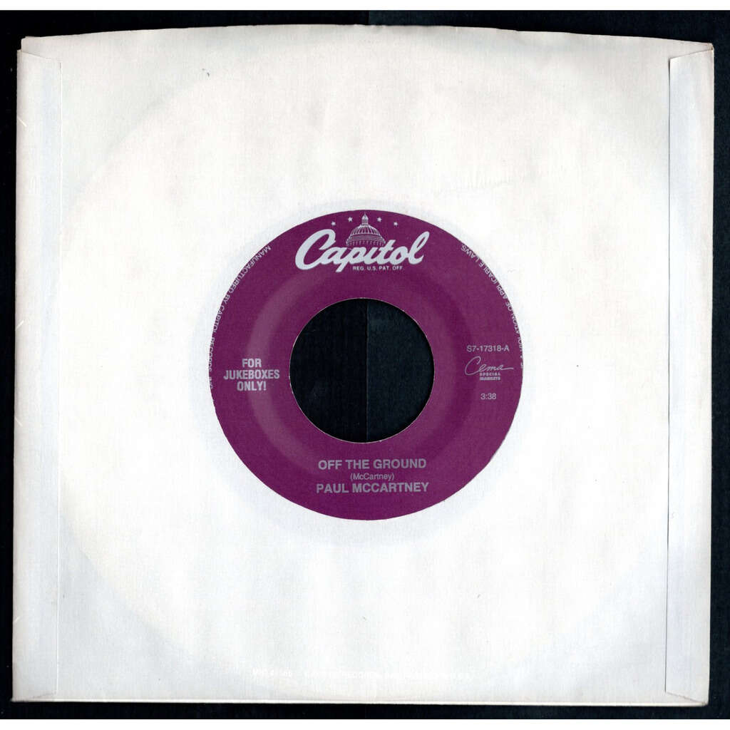 PAUL McCARTNEY OFF THE GROUND - COSMICALLY CONSCIOUS .. .. .. PROMO .. .. .. FOR JUKE BOXES ONLY .. .. VINYL BLANC
