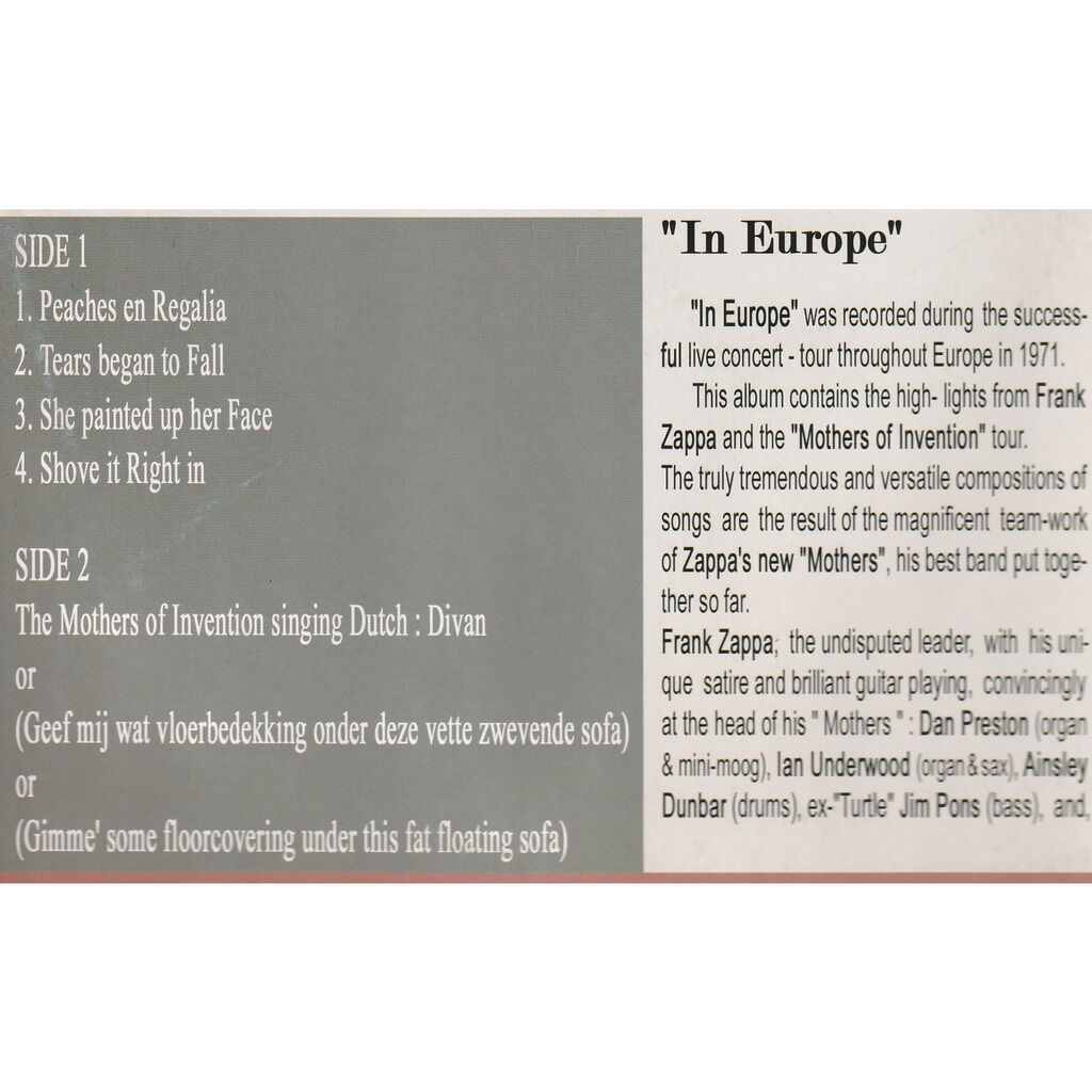  frank zappa & the mothers of invention  -  in europe rotterdam 1971 