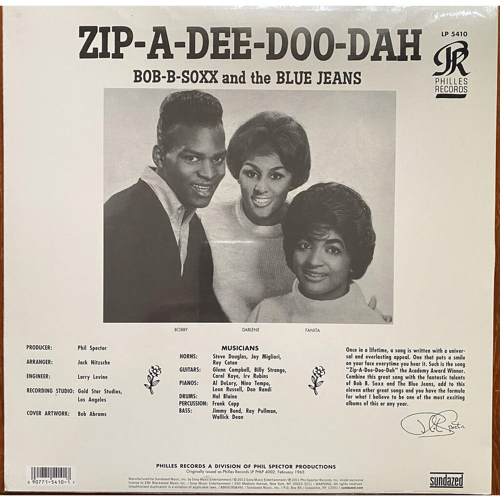  BOB-B-SOXX AND THE BLUE JEANS  -  zip-a-dee doo dah phil spector 