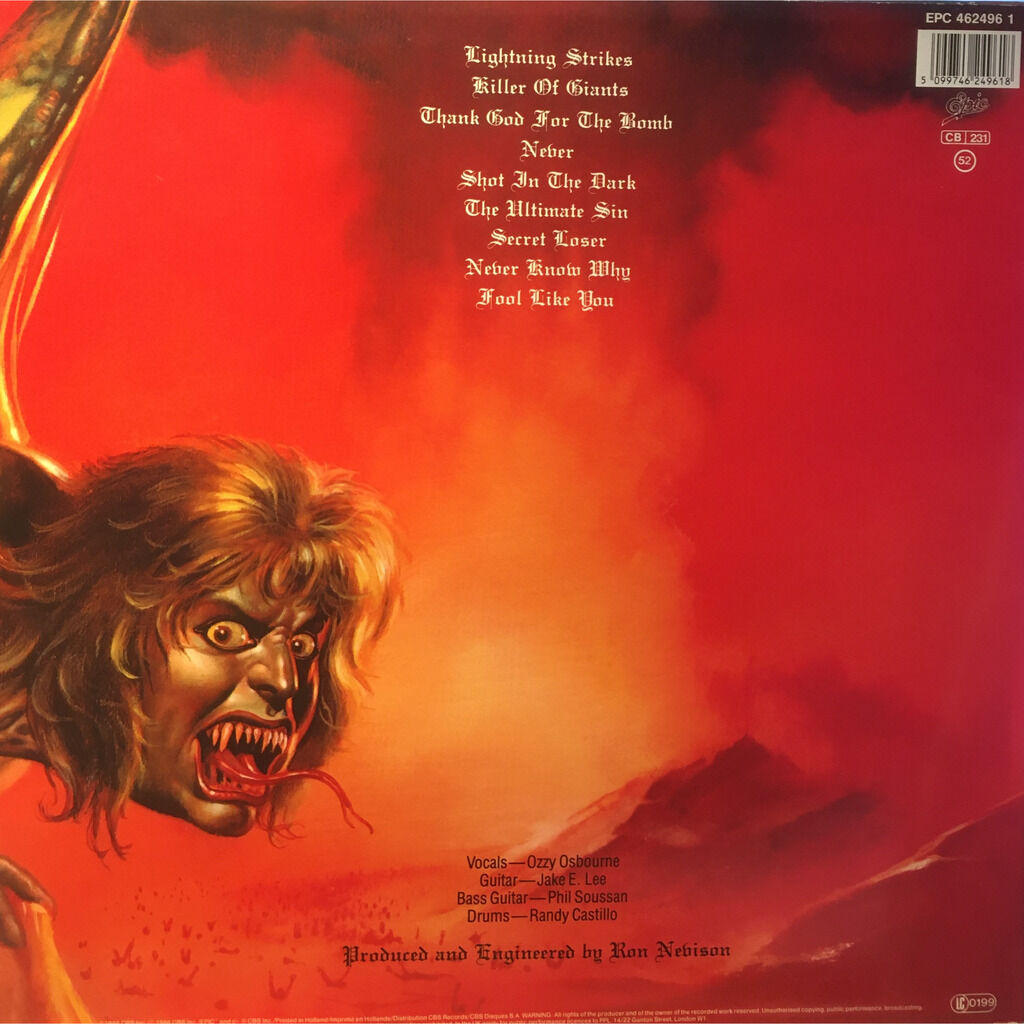 The ultimate sin by Ozzy Osbourne, LP with jkirschac - Ref