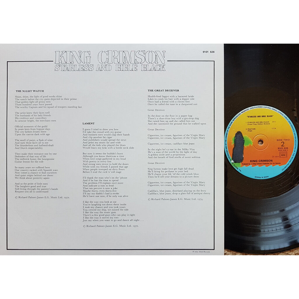 Starless and bible black by King Crimson, LP Gatefold with neil93 Ref