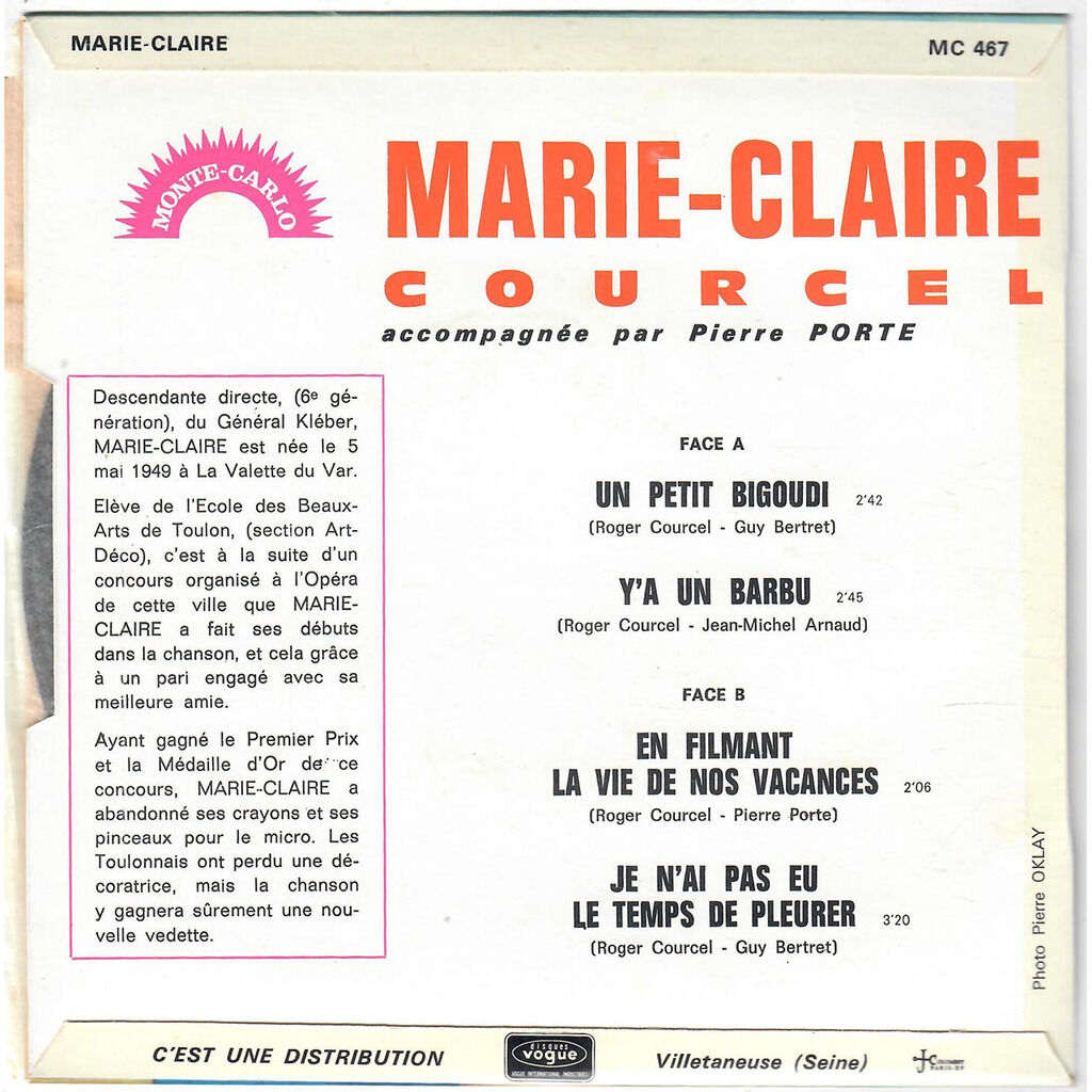  MARIE-CLAIRE COURCEL  -  ciao ciao ciao baby so long / rêver 