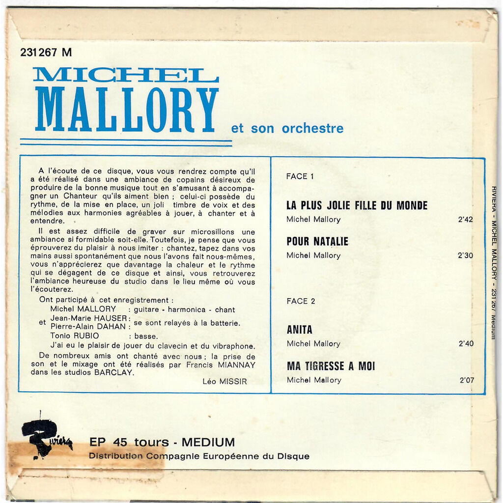 MICHEL MALLORY  -  anita / ma tigresse à moi 