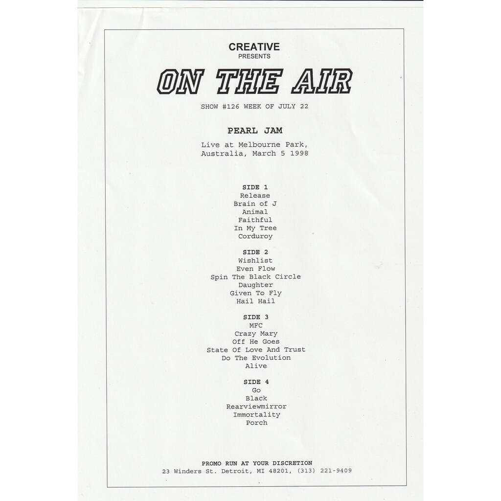  on the air australia 1998 