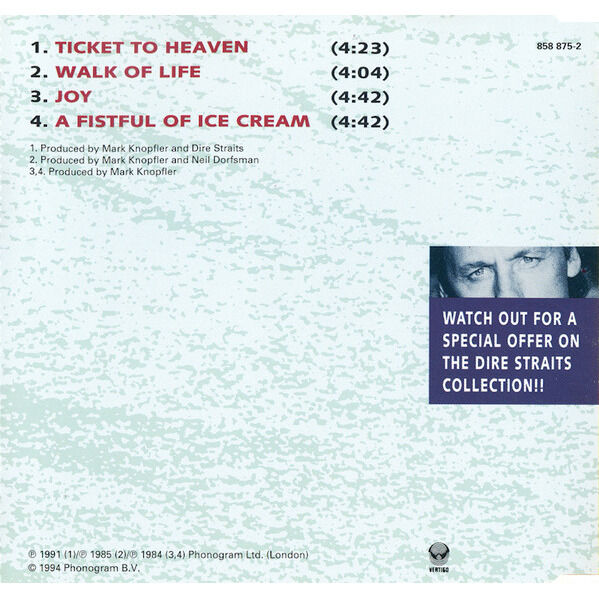  MARK KNOPFLER  -  ticket to heaven 