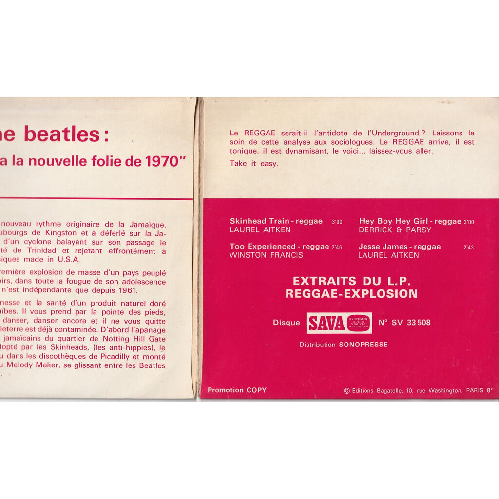  laurel aitken winston francis derrick and parsy  -  reggae explosion promo mono 