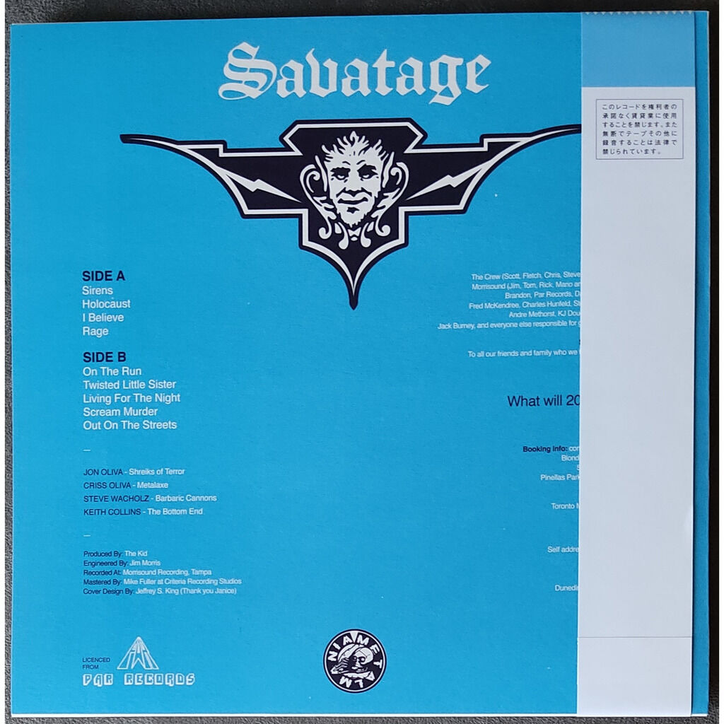  Savatage  -  sirens -white vinyl 